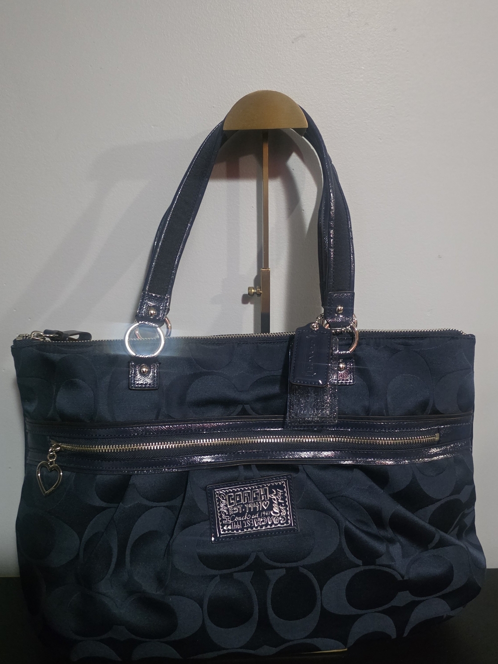 Coach Poppy Navy Tote Bag (Like New)